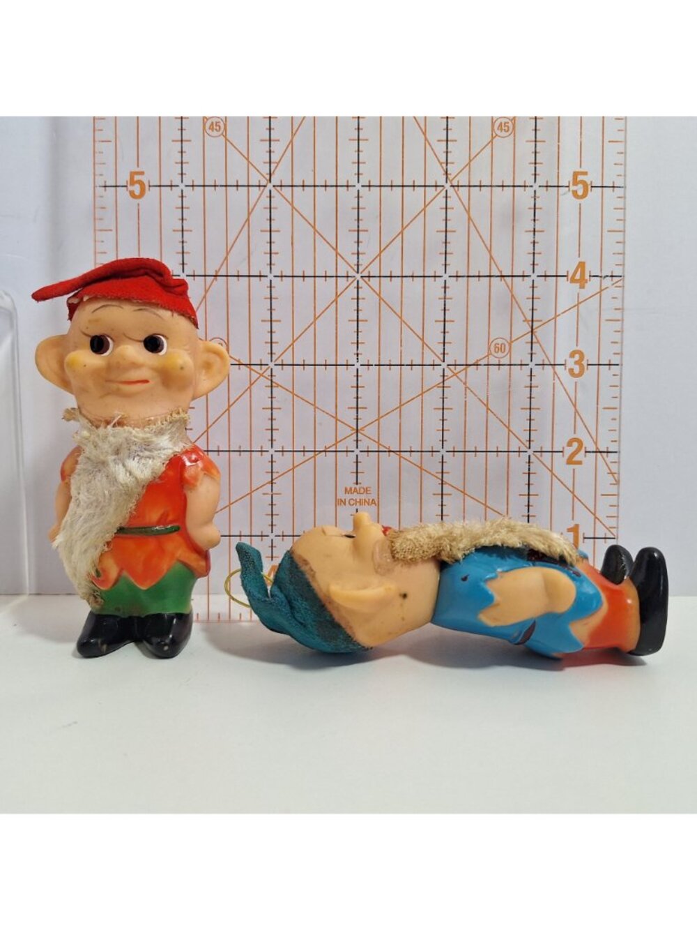 Elf Christmas Ornaments Dwarves Vintage Japan Figures 4" Mid Century - Picture 7 of 9